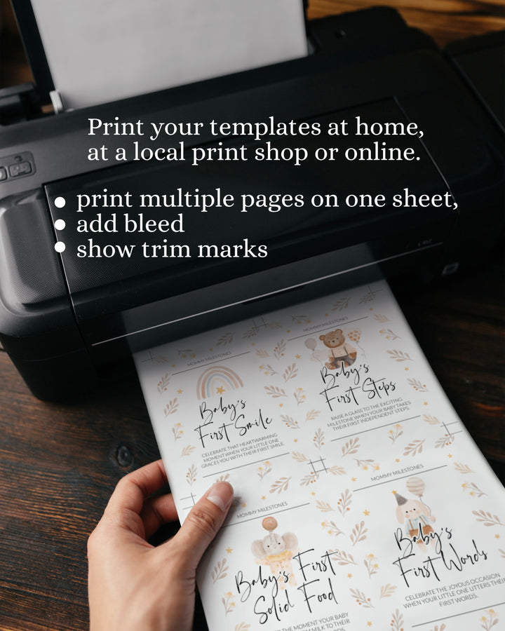 Mommy Milestone Wine Tags, Baby's year of firsts tags, Baby Shower Milestone Wine Bottle Gift Tags or Labels #072 - TheLovebirdsDesign