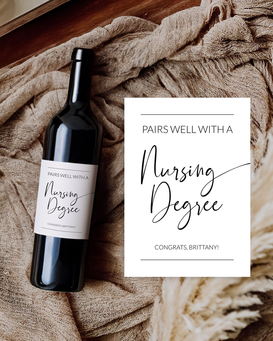 Nursing Milestones Wine Label, Pairs Well With A Nursing Degree Graduation Gift #072 - marryful.org