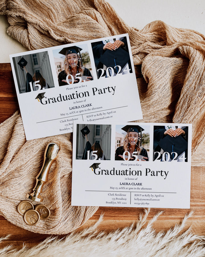 High School Graduation Party Invitation – 2024 Graduate Invitation Template | Printable Template #032 - TheLovebirdsDesign