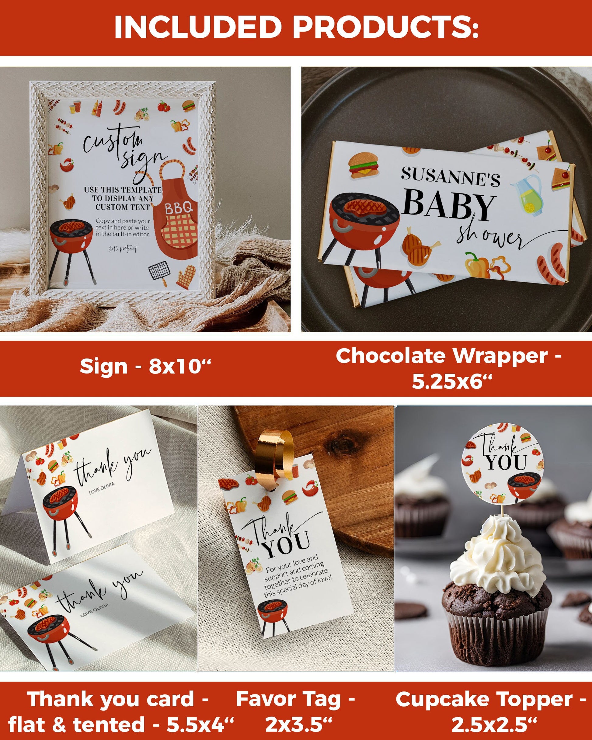 BBQ Babyshower Bundle BabyQ Invitation Baby Shower Game Signs and Decorations Gender Neutral BBQ Grill Garden Party Printable Template #072a - TheLovebirdsDesign