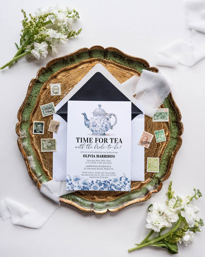 Blue Toile Bridal Shower Invitation, Something Blue before I do Bridal shower Invite, Downloadable Bridal Tea Party Printable Template #073 - TheLovebirdsDesign