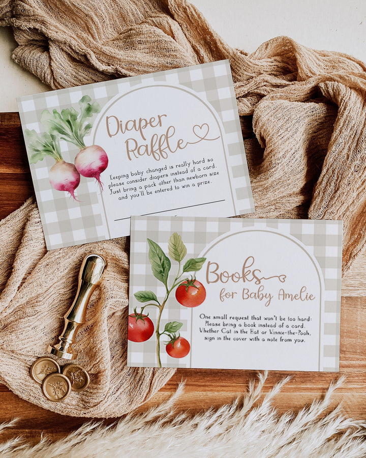 Gender Neutral Locally Grown Baby Shower Invitation Farmers Market Stand Shower Invite Bundle, Veggie Printable Template Homegrown Baby #068 - TheLovebirdsDesign