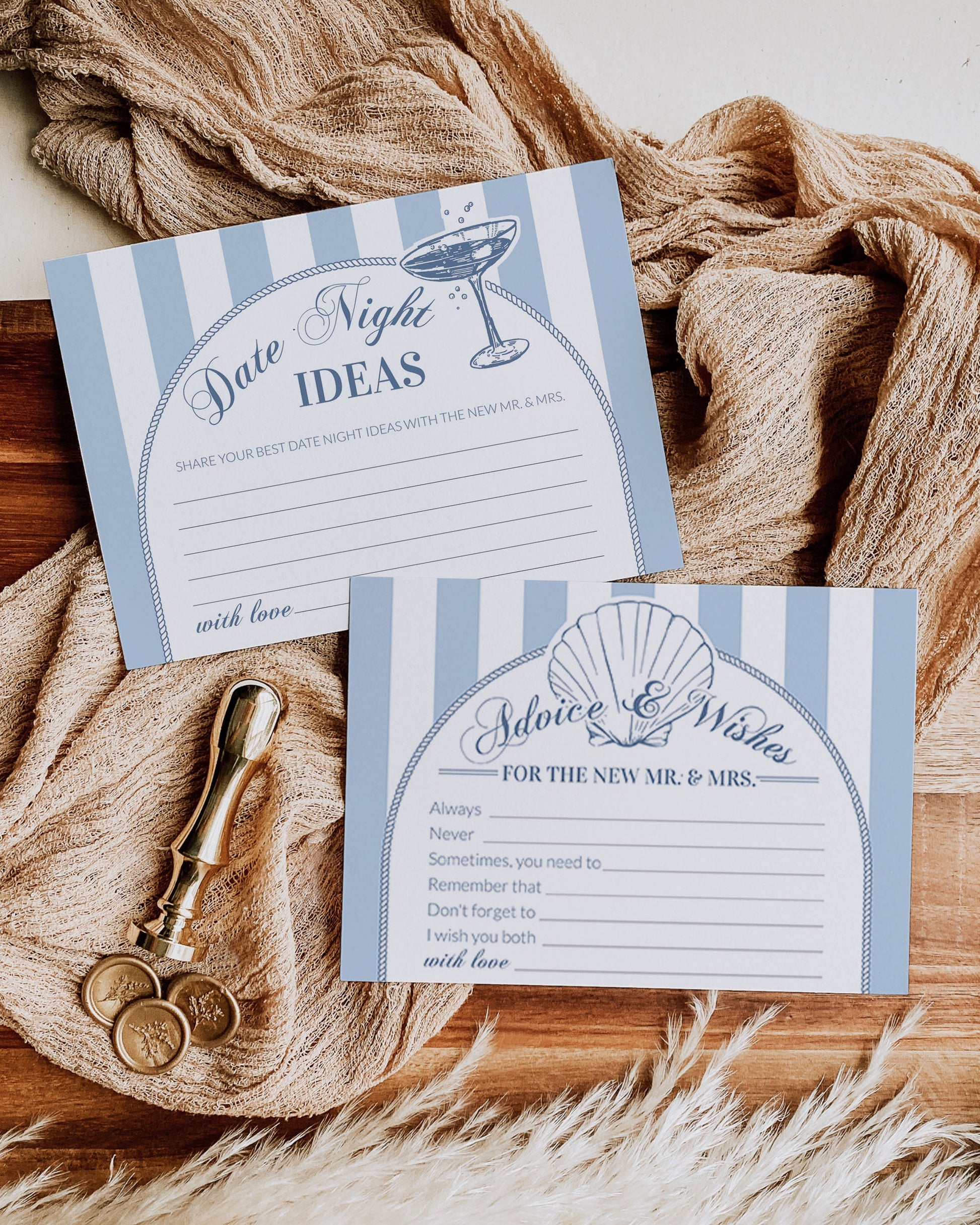 Coastal Bachelorette Games Bundle for Last Toast on Coast Party Games, Nautical Bachelorette Bridal Shower Games, Printable Template #072 - TheLovebirdsDesign