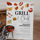 Grill and Chill BBQ Party Invite for Summer Family Reunion, Outdoor Grill Cockout, Fathers Day Barbeque or 60th Birthday Invite #072a - TheLovebirdsDesign
