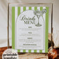 Margs & Matrimony Bar Drinks Menu Template Sign, Margarita Cocktail Menu for Tequila Beach Bridal Shower Bar Menu Printable Template #072 - TheLovebirdsDesign