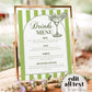 Margs & Matrimony Bar Drinks Menu Template Sign, Margarita Cocktail Menu for Tequila Beach Bridal Shower Bar Menu Printable Template #072 - TheLovebirdsDesign