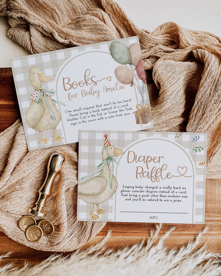 Silly Goose Baby Shower Bundle, Gender Neutral Duck Baby Shower Invitation, Goose Shower Invite, Boy Duck Baby Shower Decor Template #068 - TheLovebirdsDesign