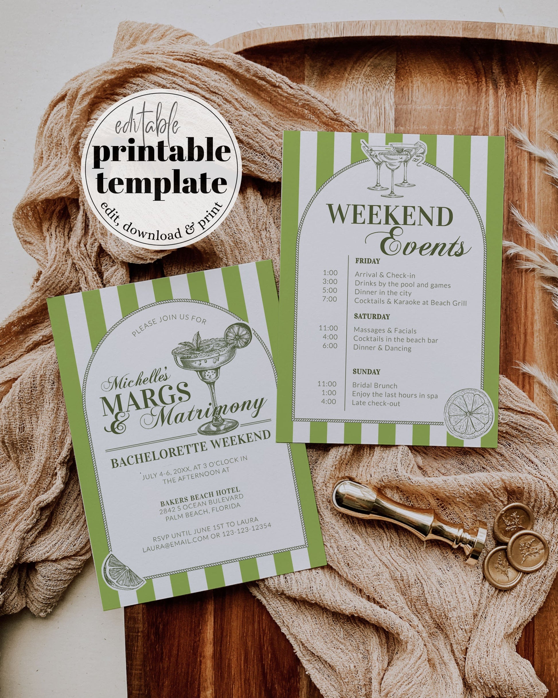 Final Fiesta Bachelorette Party, Tropical Margs and Matrimony Hen Girls Trip, Fiesta Bachelorette Itinerary, Margarita Shower Template #072 - TheLovebirdsDesign