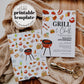 Grill and Chill BBQ Party Invite for Summer Family Reunion, Outdoor Grill Cockout, Fathers Day Barbeque or 60th Birthday Invite #072a - TheLovebirdsDesign