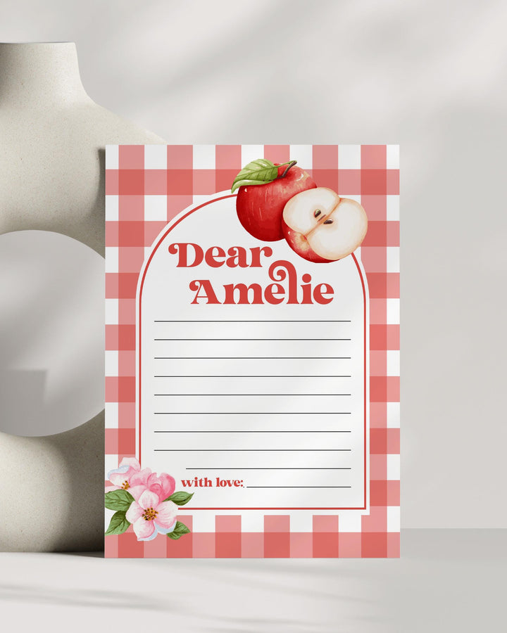 Apple of our Eye Time Capsule, FIRST Birthday Game, Fall Apple Themed Birthday Game Boy & Girl, Coquette Gingham Decor Template #068 - TheLovebirdsDesign
