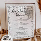 Hand drawn editable Bar Menu for Whimsical Wedding, Scribble Cocktail Menu Card, Funky Menu Template, Doodle Signature Cocktail Menu #070 - TheLovebirdsDesign