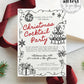 Hand drawn Christmas Cocktail Party Invitation, Funky Doodle Holidays Office Party, Scribble XMAS Winter Party Printable Template Invite#070 - TheLovebirdsDesign