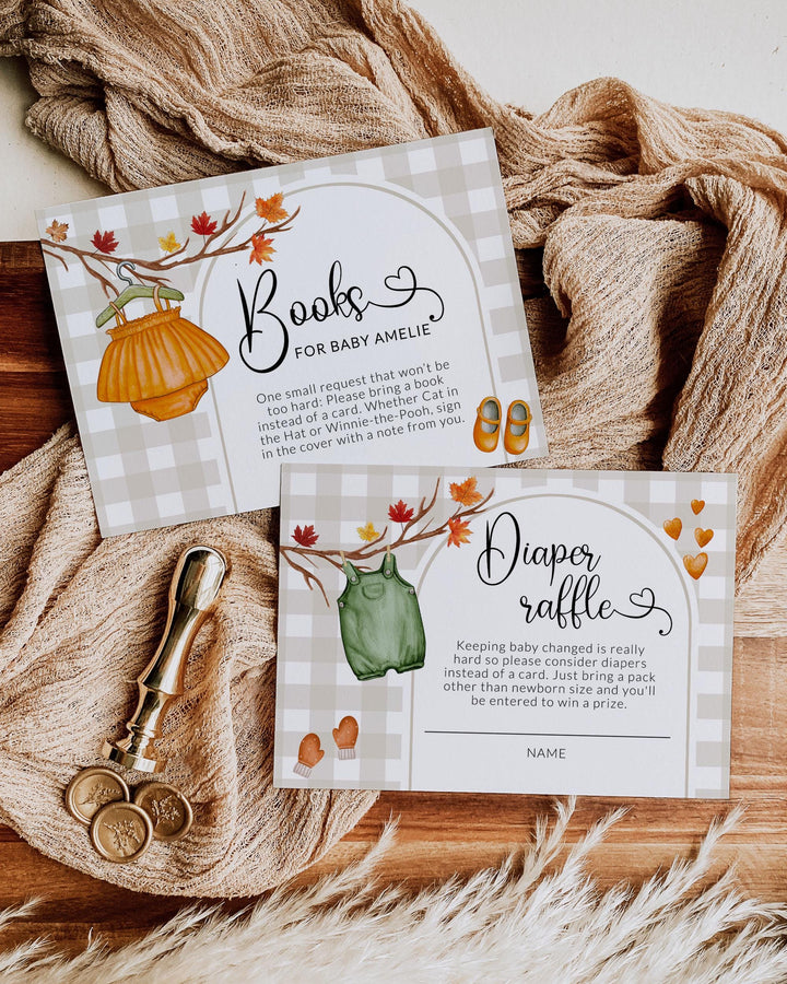 Falling in Love Baby Shower Invitation, Editable Autumn Baby Shower Invite, Gender Neutral Baby Shower, Autumn Floral Shower Invite #068 - TheLovebirdsDesign