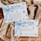 Blue Silver Bow Baby It's Cold Outside Baby Shower Invitation Snowfall Winter Wonderland Christmas Holiday Snowflake Boy Invite Template#072 - TheLovebirdsDesign