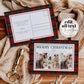 Custom Happy Holidays Christmas Photo Card for Family Picture or Pet Photo one or multiple photos, Download Coquette Christmas Plaid #068 - TheLovebirdsDesign