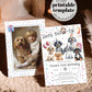 Puppy Birthday Invitation, Gender Neutral Confetti Dog Paw-Tee Invite for Boys or Girls First Birthday Invitation, Printable Template #070 - TheLovebirdsDesign