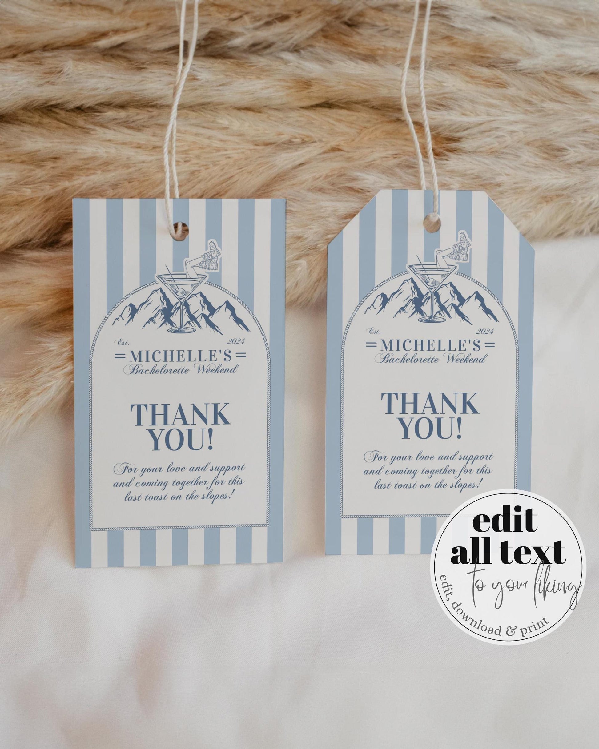 Apres Ski Favor Tags Winter Bachelorette Party Decor, Disco Hen Do Thank you Tags, Mountain Ski Party Social Club Sticker Gift Label #072 - TheLovebirdsDesign