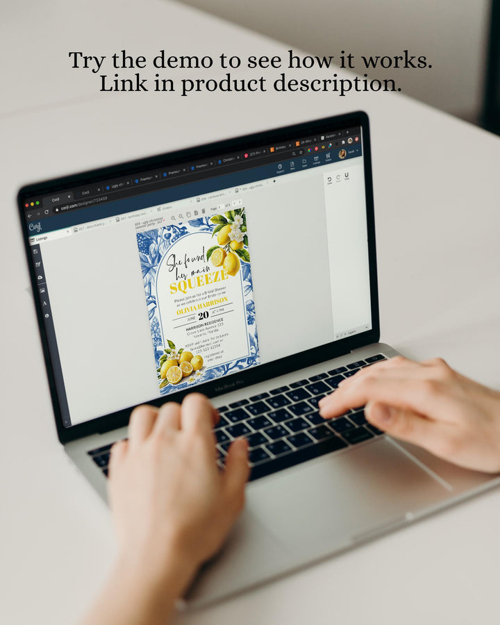 Citrus Limoncello Spitz Bar Menu Template, Cocktail Drinks Menu for Lemon Amalfi Coast Positano Bridal Shower or Mediterranean Wedding #072 - TheLovebirdsDesign