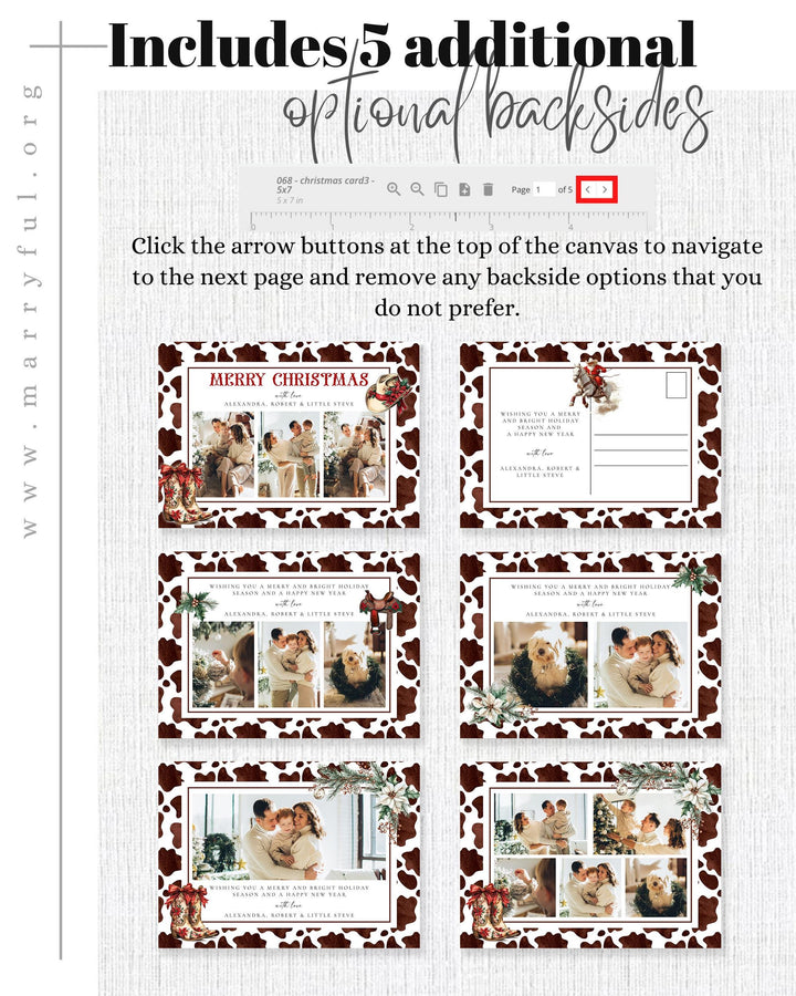 Western Christmas Photo Card, Cowboy Holiday Family Photo Card, Christmas Year in Review Greeting Card Friendsmas Template #070 - TheLovebirdsDesign