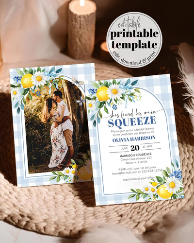 Amalfi Coast Bridal Shower Invitation, Positano Limoncello Bridal Shower Suite for Mediterranean Bride, La Dolce Vita Printable Template#068 - TheLovebirdsDesign