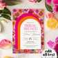 Pink Orange Bridal Shower Invitation, Vibrant Pink Bridal Brunch Summer Bachelorette Party, Tequila Sunrise Bright Bridal Party Template#072 - TheLovebirdsDesign