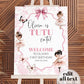 TUTU cute Ballerina Welcome Sign Template, Girl Ballet Baby Shower or Birthday Decorations Sign, Toile de Jouy Butterfly Tutu Party #072 - TheLovebirdsDesign