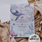 Under the Sea Birthday Invitation Whales, Dolphin Sea Animals, Blue Beach Ocean Party Invite Birthday or Baby Shower Printable Template #022 - TheLovebirdsDesign