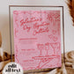 Handwritten Galentines Day Signature Cocktails for Girls Night Funky Doodle Pink Red Valentine Pajama Party Bar Menu Galentine Template #070 - TheLovebirdsDesign