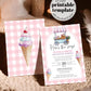 Ice Cream Invite Scoops, Heres the Scoop Bridal Shower Invitation Coquette Ice Truck Summer Pool Party Garden Shower Printable Template #068 - TheLovebirdsDesign