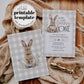 Some Bunny is One Gingham First Birthday Invitation, Cottagecore Cute Rabbit Invite Some Bunny Sweet 1st Birthday Printable Template #068 - TheLovebirdsDesign