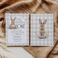 Some Bunny is One Gingham First Birthday Invitation, Cottagecore Cute Rabbit Invite Some Bunny Sweet 1st Birthday Printable Template #068 - TheLovebirdsDesign