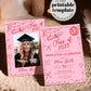Graduation Party Invitation Class of 2025 Hand drawn Bow Wavy Frame Invitation Template for High School or College Grad Party Invite #072 - TheLovebirdsDesign