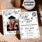 Graduation Party Invitation Class of 2025 Hand drawn Bow Wavy Frame Invitation Template for High School or College Grad Party Invite #072 - TheLovebirdsDesign
