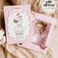 One Cute Chick First Birthday Invitation for Girls, Hand drawn Chicken Themed 1st Birthday Invite Farm Animal Invite Printable Template #070 - TheLovebirdsDesign