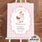 One Cute Chick First Birthday Welcome Sign for Girls, Hand drawn Chicken Themed 1st Birthday Party Sign Farm Animal Decoration Template #070 - TheLovebirdsDesign
