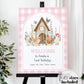 Chicken First Birthday Welcome Party Sign Girl, Boho ONE cute Chick 1st Birthday Decoration, Farm Barn Party Animal Sign Template #068 - TheLovebirdsDesign