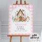 Chicken First Birthday Welcome Party Sign Girl, Boho ONE cute Chick 1st Birthday Decoration, Farm Barn Party Animal Sign Template #068 - TheLovebirdsDesign