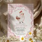One Cute Chick First Birthday Invitation for Girls, Hand drawn Chicken Themed 1st Birthday Invite Farm Animal Invite Printable Template #070 - TheLovebirdsDesign