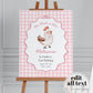 One Cute Chick First Birthday Welcome Sign for Girls, Hand drawn Chicken Themed 1st Birthday Party Sign Farm Animal Decoration Template #070 - TheLovebirdsDesign