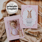 Some Bunny is One Gingham Pink First Birthday Invitation Girls, ONE Cute Rabbit Invite Some Bunny Sweet 1st Birthday Printable Template #070 - TheLovebirdsDesign