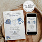 Blue Jean Baby Shower Invitation for Boys, Denim Diamond Blue Jeans Baby on the Way, Boy Denim Shower Theme Baby Shower Invite Template #072 - TheLovebirdsDesign