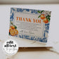 Orange Toile Thank you Card Amalfi Coast Thank you note with Citrus Positano Theme Something Blue Bridal or Cutie Baby Shower Template #072 - TheLovebirdsDesign