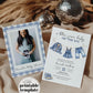 Blue Jean Baby Shower Invitation for Boys, Denim Diamond Blue Jeans Baby on the Way, Boy Denim Shower Theme Baby Shower Invite Template #072 - TheLovebirdsDesign