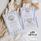 Little Pearl Under the Sea Baby Shower Invitation, Blue Baby Shower Invite, Ocean Little Pearl Is On The Way Shower Invitation Template #072 - TheLovebirdsDesign