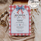 Charming invitation for a second birthday celebration, incorporating Independence Day themes with a cheerful layout, perfect for BBQ parties and summer festivities.