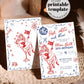 Patriotic-themed birthday invite featuring stars and stripes