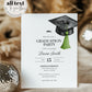 Graduation Party Invitation Editable Green Tassel Bow Graduation Announcement Class of 2025 College or High School Grad Invite Template #023 - TheLovebirdsDesign