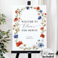 Wildflower 4th of July Baby Shower Welcome Sign Template Red White and Blue Floral Baby Shower Decor for Independence Day BBQ Grillout #072 - TheLovebirdsDesign