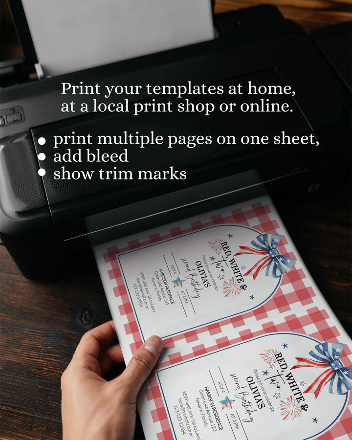 4th of July Second Birthday Invitation BBQ Burger 2nd Birthday Invite Red White and TWO Patriotic Independence Day Invitation Template #072 - TheLovebirdsDesign