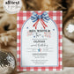 Vibrant 4th of July second birthday invitation featuring a red and white checkered design, fireworks illustrations, and festive ribbons, personalized for Olivia’s special day.